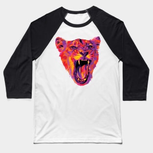 Roaring Lioness Painting Baseball T-Shirt